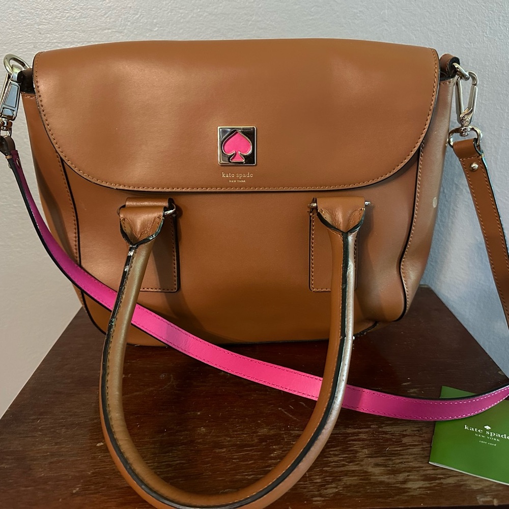 Kate Spade Tan and Pink Satchel